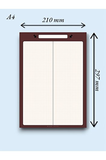 Mirya Notes A4 Fastener Patterned Notepad - Notepad - Notepad (Checked)