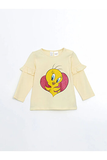 LC Waikiki Sarı Tweety Baskılı Kız Bebek Pijama Takımı