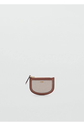 MANGO Woman Mini Oval Canvas Card Holder