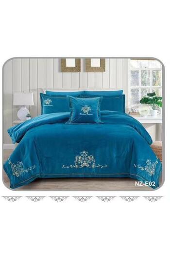 Generic En Zone Winter Single and a Half Bedspread 4 Pieces || Turquoise Blue