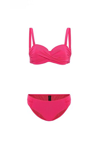 AQUAVİVA Aquaviva Women's Fuchsia Biana Rotating Strapless Bikini Set