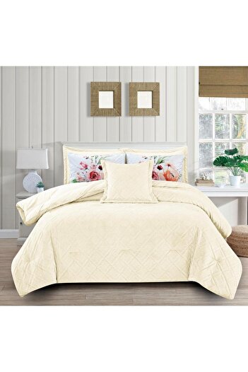 Generic En Zone Winter Single and a Half Bedspread 4 Pieces || Beige