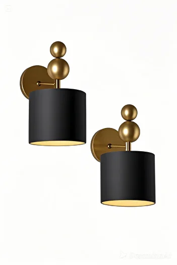 571 Store 2 Pcs Wired Wall Light on Metal Day and Sconce Glass Head