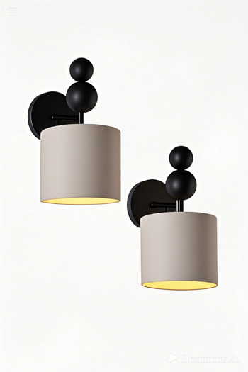571 Store 2 Pcs Wired Wall Light on Metal Day and Sconce Glass Head