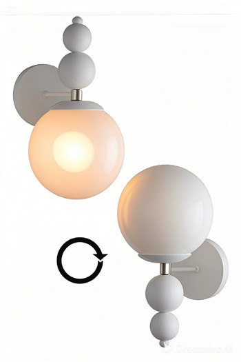 ATLANTİK AYDINLATMA 2 Pieces Wired Wall Lamp Bulk Sconce Glass Head Metal Body