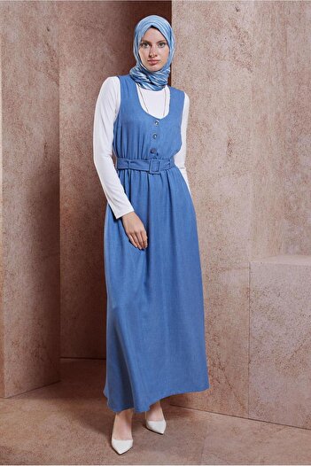 Alvina 44668 Model Gilet Belt Dress