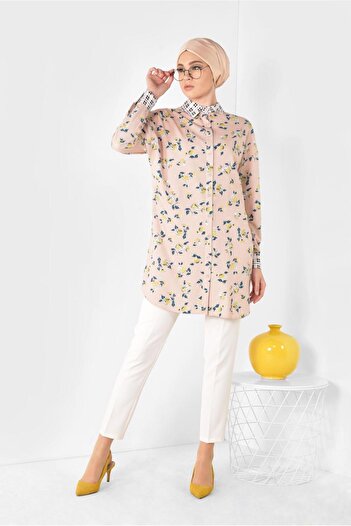 Alvina Plaid Print Neckline and Cuffed Tunic 4909