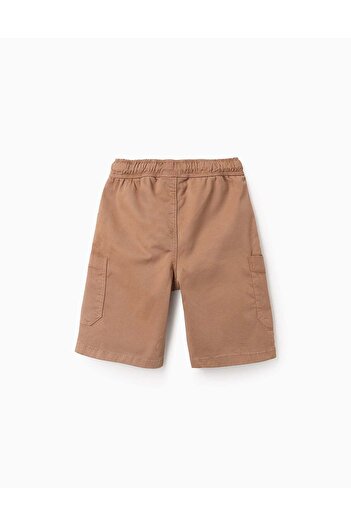 Ziddy Twill Cargo Shorts for Boys with Pockets, Camel