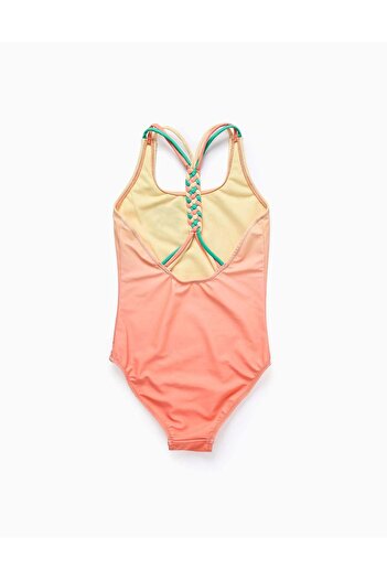 Ziddy Swimsuit with Sequins and Braided Straps for Girls, Yellow