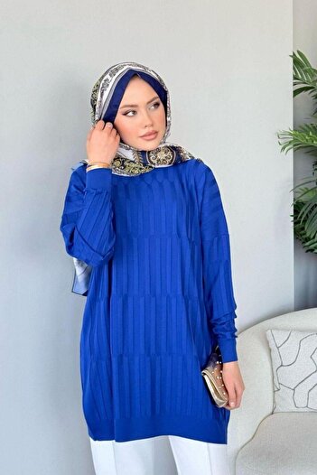 Şulemoda Giyim Baklava Desen Tunik Saks