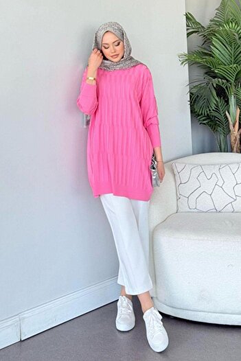 Şulemoda Giyim Baklava Desen Tunik Pembe