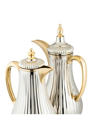 ALSAIF Luxury Thermos Set, 2 Pieces, Silver and Gold