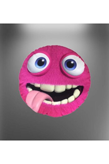 AZİZ OYUNCAK 30 Cm Fuchsia Humorous Emoji Toy Pillow - Cartoon Themed