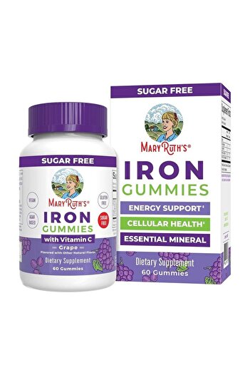 Maryruth's Mary Ruth's Organic Iron With Vitamin C, Grape, 60 Gummies