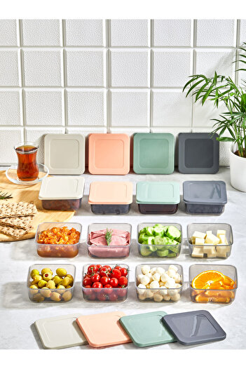 MappleHome 12-Piece Mini Breakfast and Storage Bowl - with Square Lid, for Chocolate Cookies