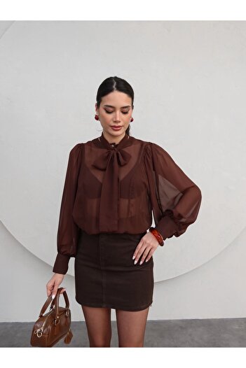 ESRAHELVACI Transparent Shirt with Lacing Detail