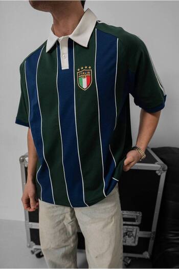 İLKCET MODA Italy Embroidery Unisex Oversize T-Shirt