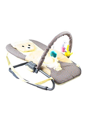 molody Adjustable Baby Rocker – Foldable, Non-Slip, 0-12 Months, Home & Travel – Brown LA26