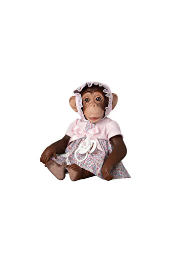Asivil S.L. Reborn Monkey with Diaper, Dress with Pink Bonnet and Pacifier