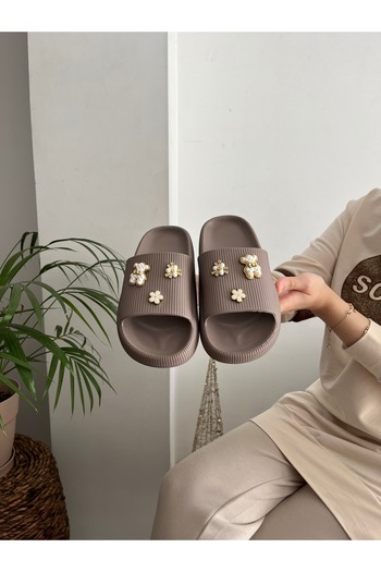 Behtah Kundura 6 Stones Stylish Design Open Front Beach Pool Garden Sea Summer Soft Thick Sole Daily Slippers