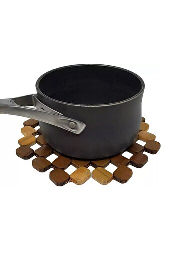 Generic 4Bamboo Wooden Coasters,Heat-Resistant Bamboo Coaster and Hot pot holder, Diameter 20 cm