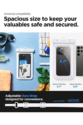 Spigen Universal Waterproof Phone case [2 Pack] IPX8 Pouch A601 - White