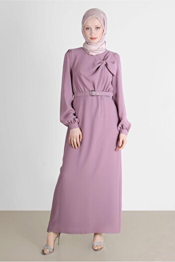 Alvina 42649 Model Dress with Belt and Bow Detail