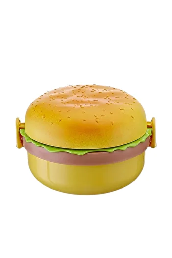 MUF HOME Hamburger Design School Lunch Box Food Box Fun Children's Storage Container 1200 ml