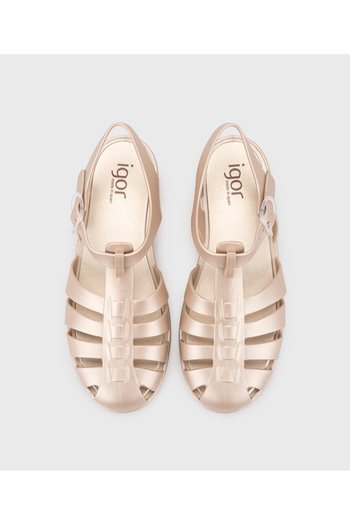 IGOR S10346 Bıarritz Metal Milky Brown Women's Sandals