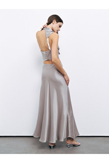 Nocturne Satin Look Midi Skirt