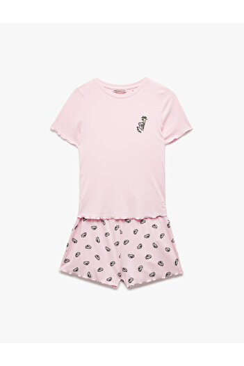 Koton Viskon Bisiklet Yaka Koala Baskılı Şortlu Pijama Takımı