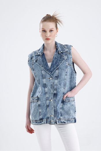 For Angels Oversize Boyfriend Basic Jeans Vest