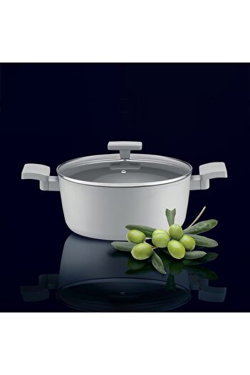 Ambition Pot with lid 24cm, 4.1L, Qualum Basic coating, Gris
