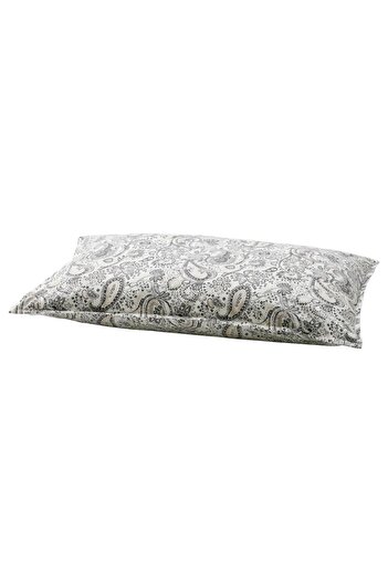IKEA RODGERSIA Pillowcase, Grey/White – 50x80 cm, 152 TC, Soft Cotton/Viscose Blend