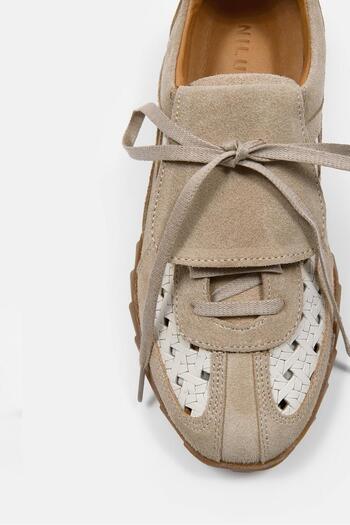 NILUFARR Minova Bej Hakiki Deri Kadın Sneaker