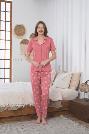 Asel Women's Buttoned Milan Pajama Set