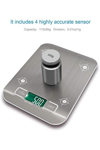 fulina Portable Smart Scale , With LCD Digital Display, Slim Stainless, for Body Weight, Silver