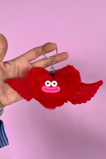 TAKIŞTIR Red Color Monster Figured Plush Keychain