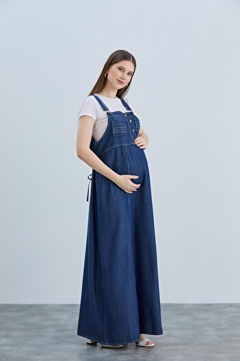 LİYACA TESETTÜR HAMİLE KOT ELBİSESİ