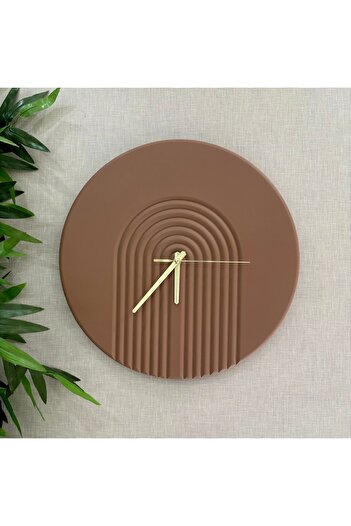 MERKARE Dome Model, Bohemian, Scandinavian Style, Textured Special Design Wall Clock - (Hand Made) 40X40Cm