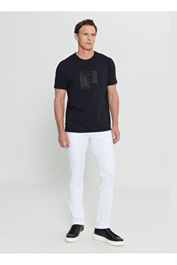 ALTINYILDIZ CLASSICS Altınyıldız Classics Crew Neck εμπριμέ μαύρο ανδρικό μπλουζάκι ACE091252072_SYH