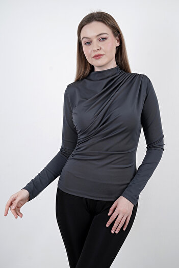 Hebb Club Women's Sendy Fabric Draped Blouse