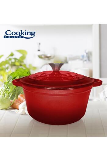 Cooking by Heinner CRATITA FONTA EMAILATA+CAPAC 22 x 9.5 CM, 2.9L, RED LINE