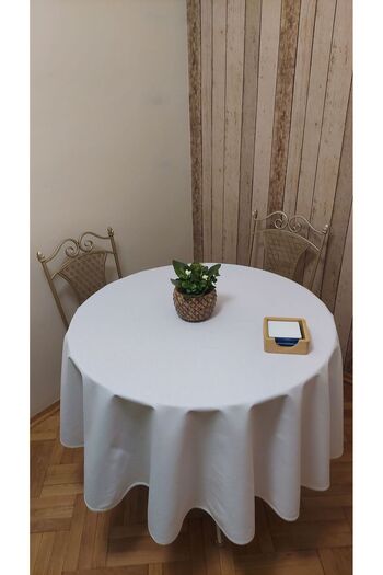 gonk Round, Solid Color, Duck (Liquid Pusher, Stain Proof) Fabric, Tablecloth
