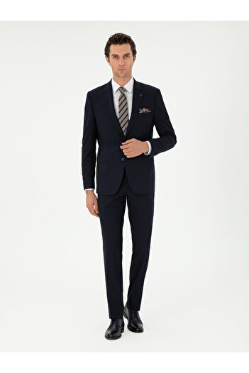 Cacharel Koyu Lacivert Slim Fit Klasik Takım Elbise 50310167-VR100