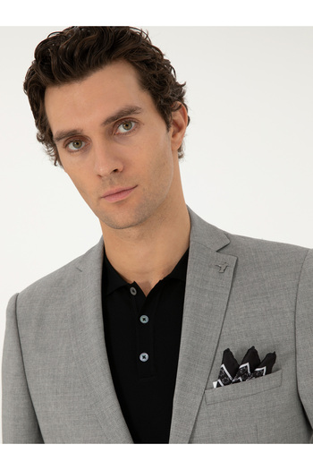 Cacharel Gri Slim Fit Yün Klasik Ceket 50305790-VR024