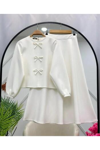 modasindoma Women's Scuba Double Suit with Bow in Front