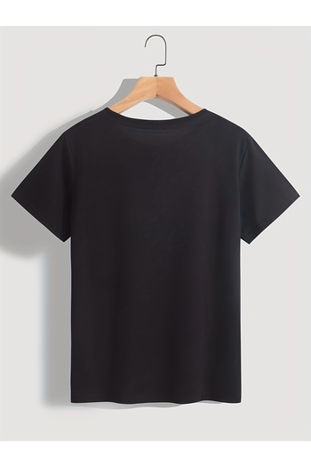 Let's Wear Smile Printed Premium Tshirt με γιακά ποδηλάτου για γυναίκες