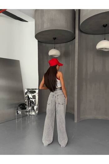 DENİKK Trend WIDE LEG İP KEMER BOL PAÇA LAZERLİ PALAZZO DENİM JEAN PANTOLON