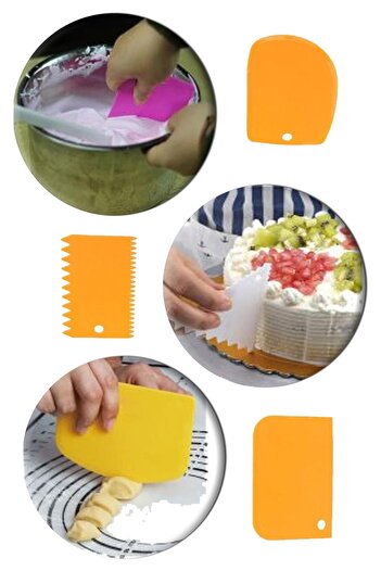 Hayveys home 3-Piece Dough Pastry Cutter Scraper Decorator Set Tool Utensil